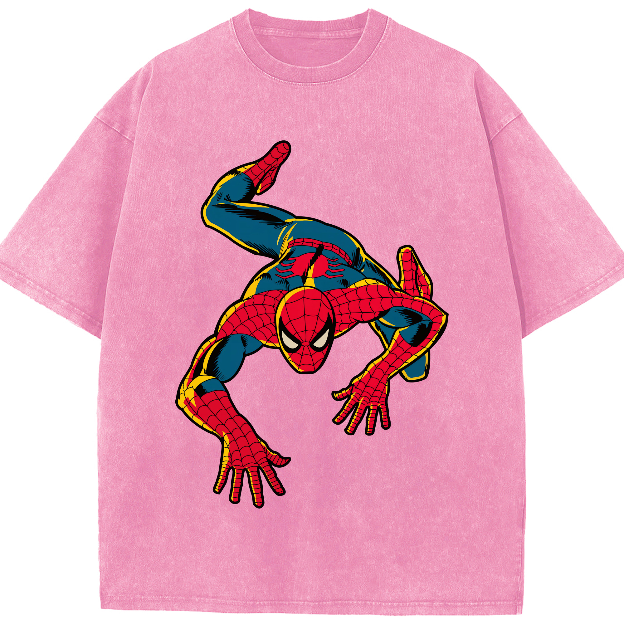 （画像用） Spider Man スパイダーマン 綿100% ヴィンテージ風 半袖Tシャツ（フロントプリント）